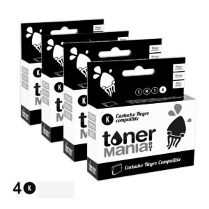 Pack 4 cartuchos color negro HP 20 de 40 ml